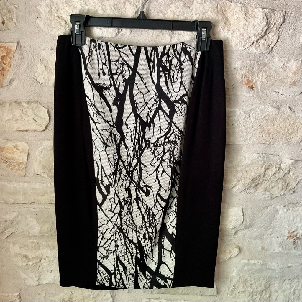 Rachel Roy Pencil Skirt With Marble Textile Center Panel - Size 2